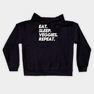 EAT SLEEP VEGGIES REPEAT Kids Hoodie